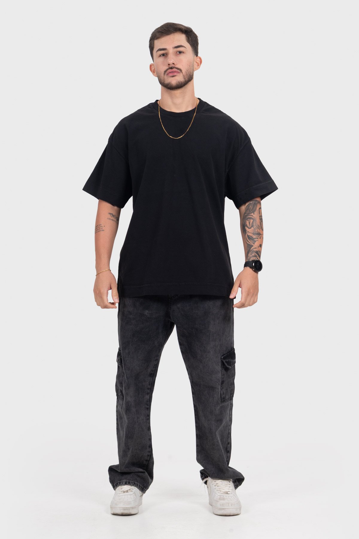 Camiseta Oversized Bulk Básica - Preta