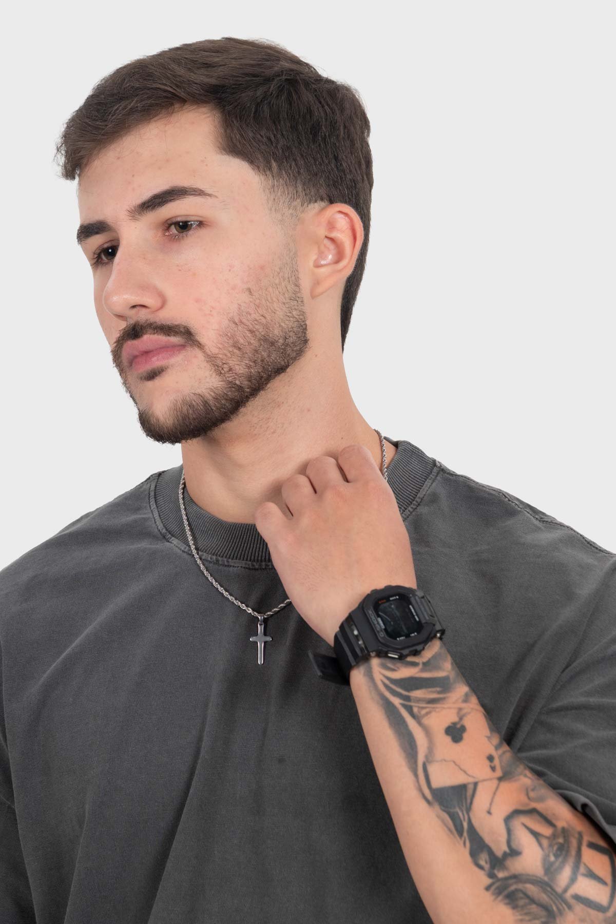 Camiseta Oversized Bulk Básica - Chumbo - Imagem 6