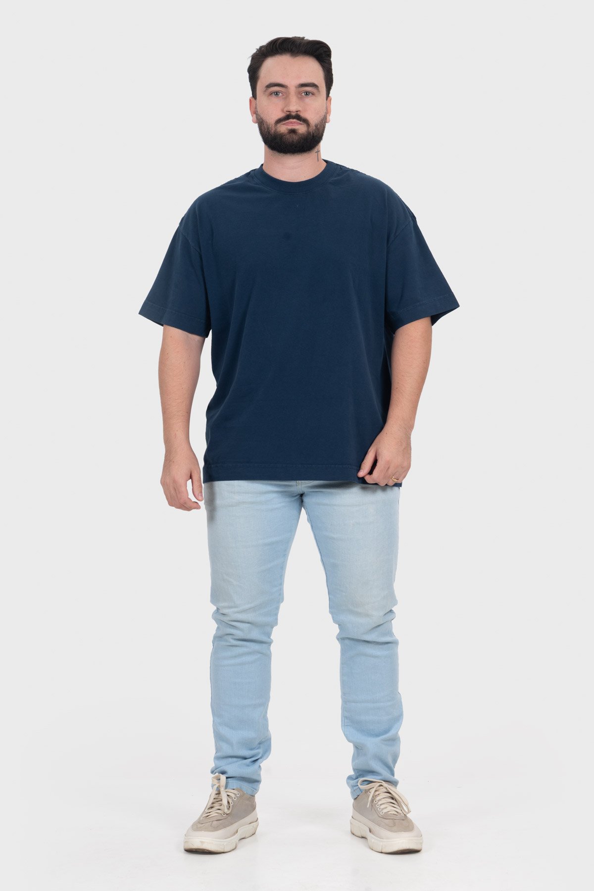 Camiseta Oversized Bulk Básica - Azul Blazer