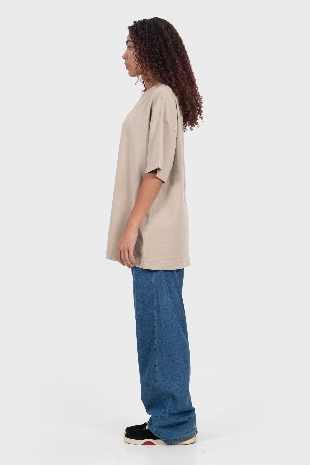 Camiseta Oversized Bulk Básica - Areia