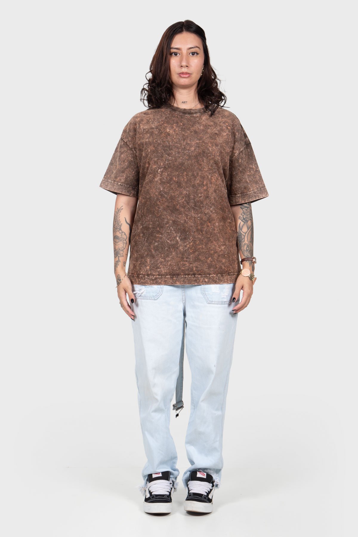 Camiseta Oversized Bulk Básica - Marrom Marmore