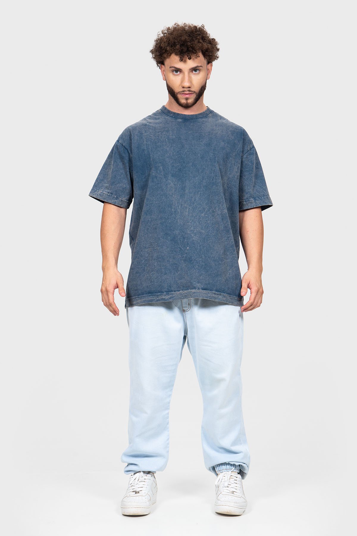 Camiseta Oversized Bulk Básica - Azul Marmore