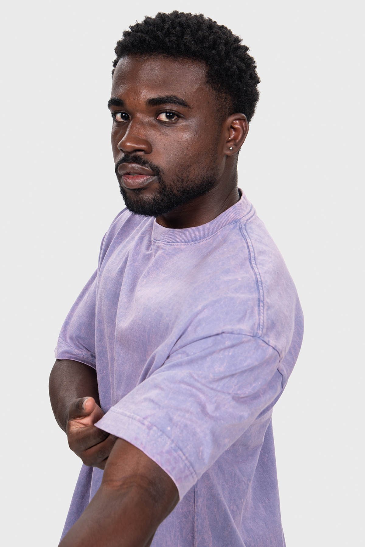 Camiseta Oversized Bulk Básica - Lilás Marmore - Imagem 5