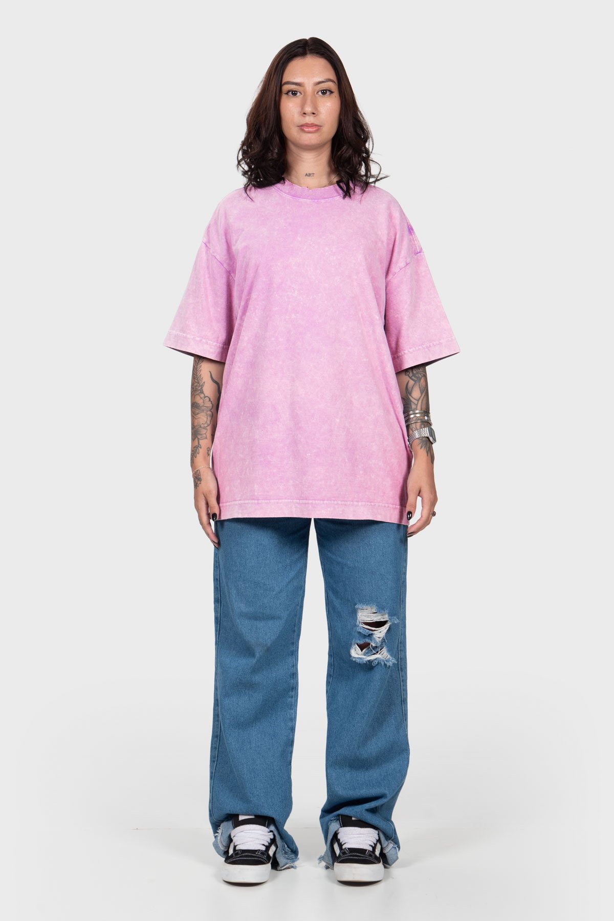 Camiseta Oversized Bulk Básica - Roxa Marmore