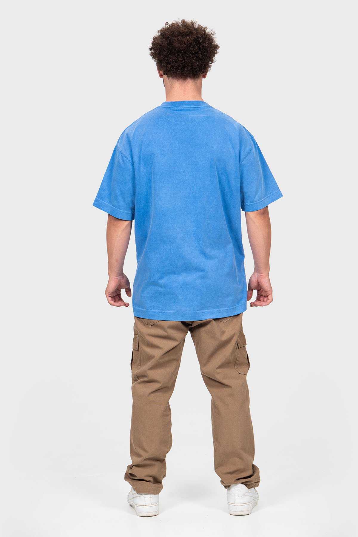 Camiseta Oversized Bulk Básica - Azul Claro Marmore - Imagem 3