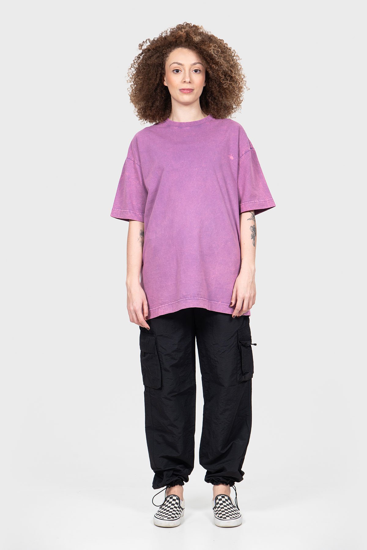 Camiseta Oversized Bulk Básica - Roxa Marmore