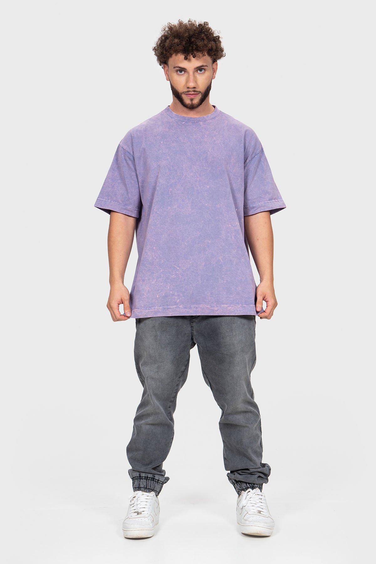 Camiseta Oversized Bulk Básica - Lilás Marmore