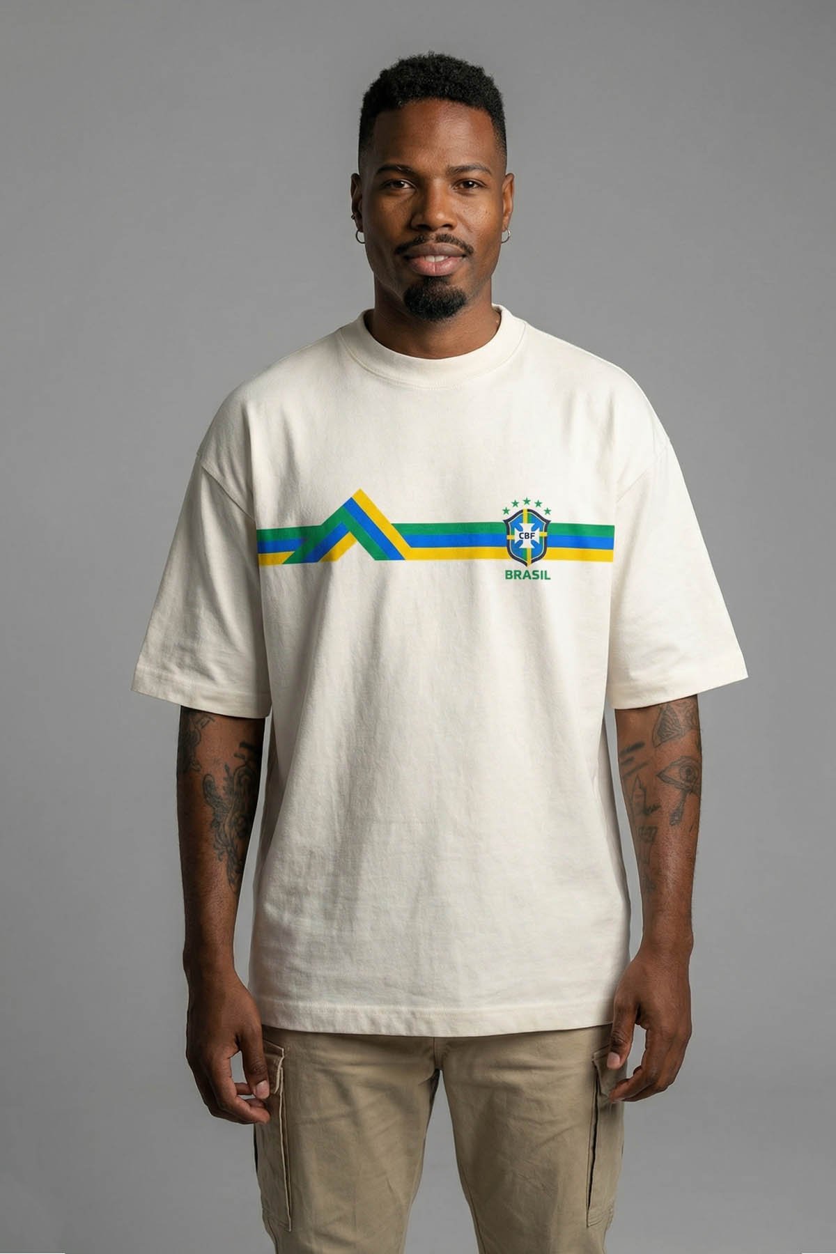 Camiseta Oversized Pure Retrô Seleção - Off White